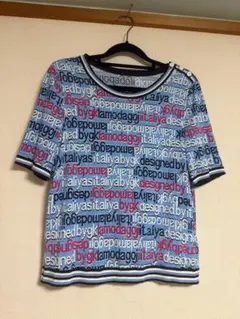 【美品】伊太利屋 GK 総柄ロゴカットソー 11号（L相当）ラインストーンボタンのサムネイル