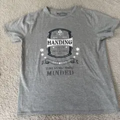 HANDING プリントTシャツ グレー