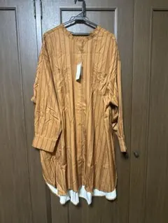 オレンジ ストライプ 五分袖チュニック 10L