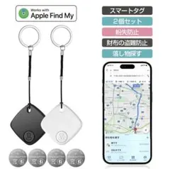 スマートタグ 紛失防止タグ 2個セット スマートトラッカー GPS iOS専用
