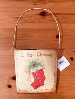クリスマス　ウォールTinバケツ　ブーツ柄のサムネイル