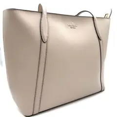 【美品】kate spade ケイトスペード ピンク 白 レザー トートバッグ