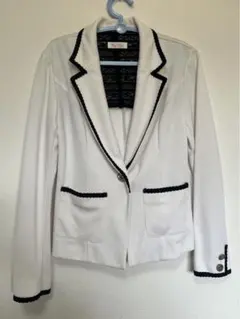 平成ギャル ByeBye ワンウェイ 配色テーラードジャケット M 白×黒