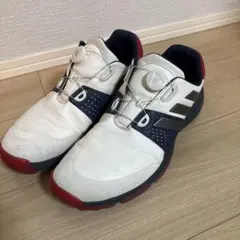 adidas ゴルフシューズ BOAシステム ホワイト/ネイビー/レッド30cm