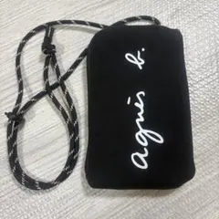 【美品】アニエスベー　agnès b. スマホショルダー ブラック