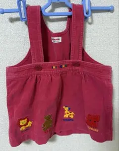 miki HOUSE ピンクコーデュロイロンパース