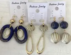 3点セット　315 ハンドメイド　樹脂　金属　ピアス　イヤリング　まとめ売り
