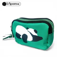 ✨新品タグ付 レスポートサック パンダ柄 3zipポーチ 小物入れ