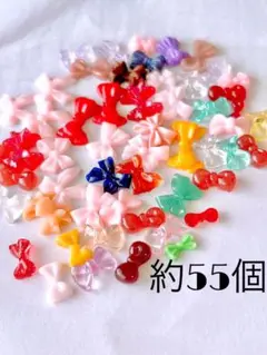 値下げ！ミニリボン② ネイルパーツ 約55個