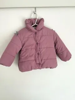 パープル ボタン付き フリースコート