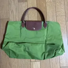 ロンシャン　緑色トートバッグ