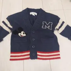 baby GAP ミッキーマウス カーディガン 80-90 紺 秋冬