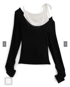 新品 GRL グレイル オフショルダー ブラック 長袖 Tシャツ M