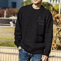 タグ付き/ウノピゥウノウグァーレトレ リラックス ダウンライククルーネックニット