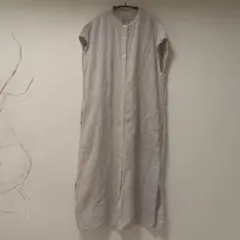 【美品】無印良品 洗いざらしフレンチリネンノースリーブ ワンピース M/L