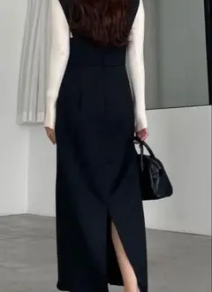 ルエレ　スリット入りロングワンピース　新品未使用