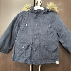 Ｂ☆MING ネイビー ファー付きフード コート 100