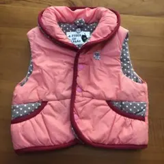 子供用　ダウンベスト90センチ　女の子用　リバーシブル