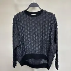 machatt ブラック フリンジ長袖トップスのサムネイル