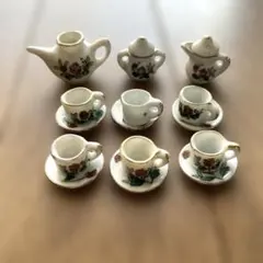 ミニチュアティーセット 花柄 陶器製