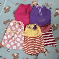 犬服セット（ピンク・紫・ストライプ・水玉）