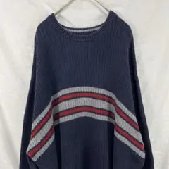 00s y2k cherokee ラミーコットン ボーダー ニット セーター
