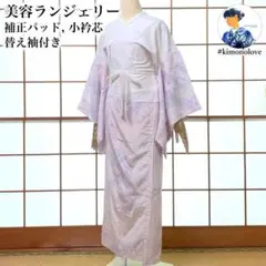 未使用品　装道　美容ランジェリー Ｌサイズ  うそつき美容替袖　着物　長襦袢 和装スリップ（長襦袢兼用）絽 夏用】 小衿芯・胸パッド付き