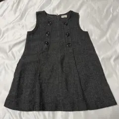 は*な様 美品　コンビミニ ツイード フォーマルワンピース　グレー