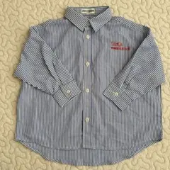 【新品】Little Weekend 青白ストライプ シャツ 90cm