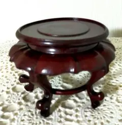 特価セール✨中国伝統工芸品　高級唐木紫檀　蓮花台座　花台　香炉台　訳あり