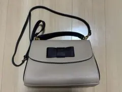 ★新品未使用★COLORS リボン付きショルダーバッグ ベージュ