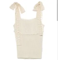 Andmary Fleur frill knit tops ivory - メルカリ