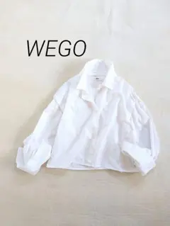 ウィゴーWEGO 　2WAYボタン袖 白シャツ ブラウス 長袖 ノースリーブ