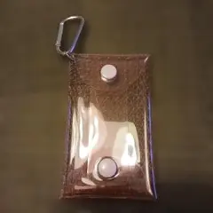ダイソー カラビナ付きクリアポーチ ピンクのサムネイル