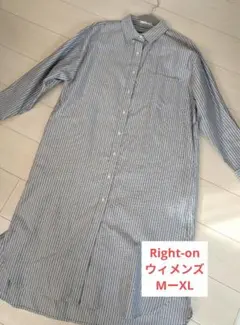 Right-on 長袖シャツワンピース M-XLのサムネイル