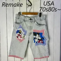 USA古着 70s80s～ リメイク デニムショーツ リーバイス ディズニー