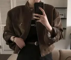 コーヒー色 スエード風 ジャケット Lサイズ