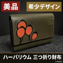 【美品✨️】LOEWE ロエベ ハーバリウム 三つ折り財布 アナグラム カーキのサムネイル