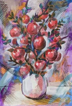 一点物 油彩画 beautiful fruit 静物画 原画 肉筆 - メルカリ