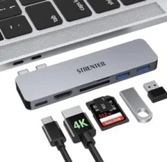 MacBook 6in1 USB-C ハブ PD充電 ポート USB3.0ポート