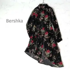 ベルシュカ 花柄シアーワンピース 黒 アシンメトリー ロング ブラック　総柄のサムネイル