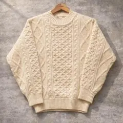80s アランセーター フィッシャーマンニット クリームホワイトのサムネイル