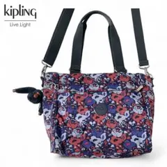 Kipling キプリング 2wayショルダーバッグ 花柄 モンキーチャーム付