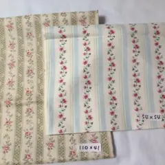 KOKKA 花柄プリント生地 110x41cm & ハギレ34x54cm