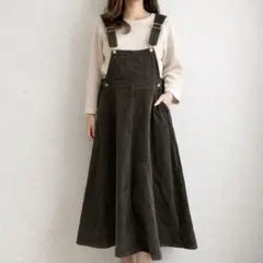 cepo コーデュロイ ジャンパースカート ビッグシルエッ ロング ワンピース
