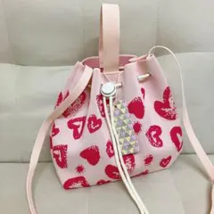 d.kelly ニット巾着 ハート