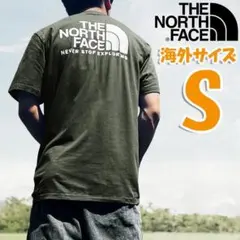 ノースフェイス ハーフドーム バックプリント Tシャツ カーキ 海外S 日本M