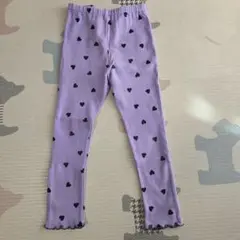 ハート柄レギンス 120サイズ ラベンダー