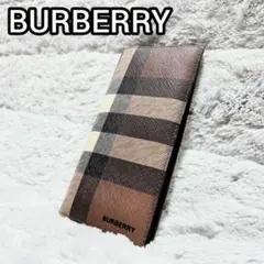 バーバリーBURBERRY　長財布　ノバチェック　メガチェック　茶　近年　カード