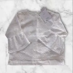 ホワイトフリル袖 トップス LL未使用タグ付きしまむらレース大きいサイズ